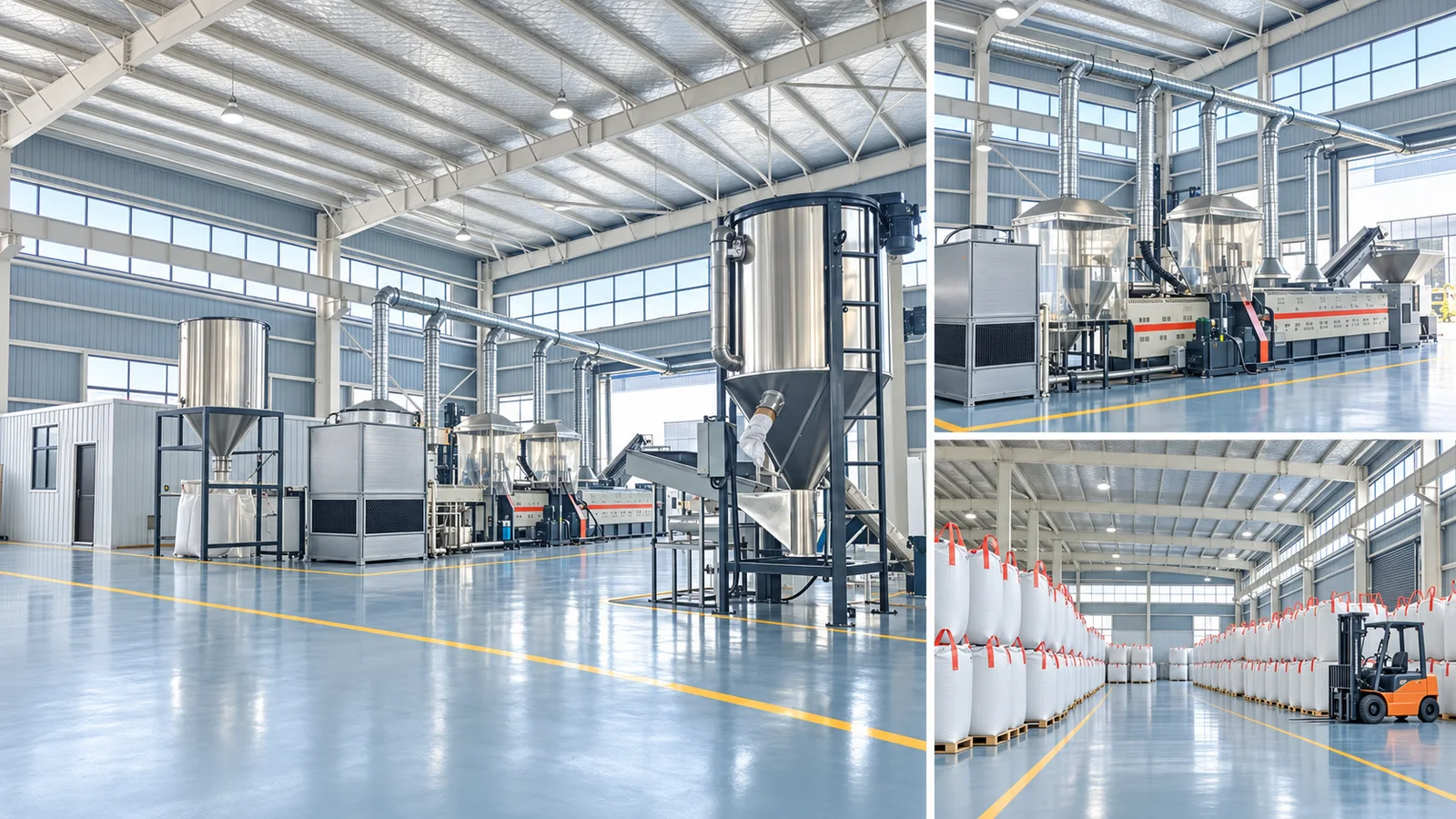 Engineering plastics manufacturing and material handling